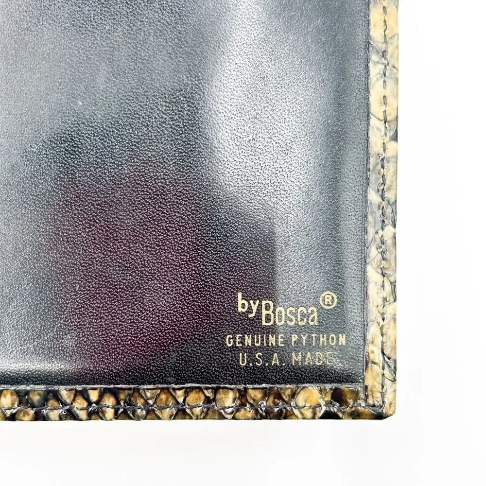 Bosca Genuine Python Leather Wallet Clutch Made in USA